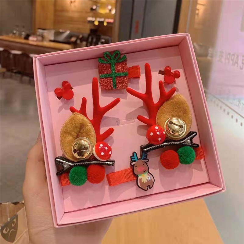Christmas decoration supplies Hair accessories Bangs cute headgear hair clips leather hair rings holiday gifts