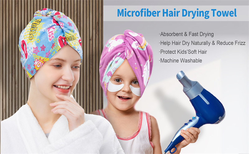 Microfiber hair drying towels wet wrap turban for girls children women quick dry twisty hair turban towels