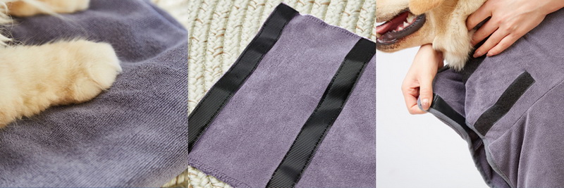Microfibre towel fast drying pet dog robe dog drying coat super absorbent dog coat