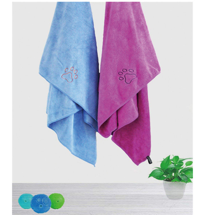 New products on china market microfiber Embroidered pet double-sided bath towel