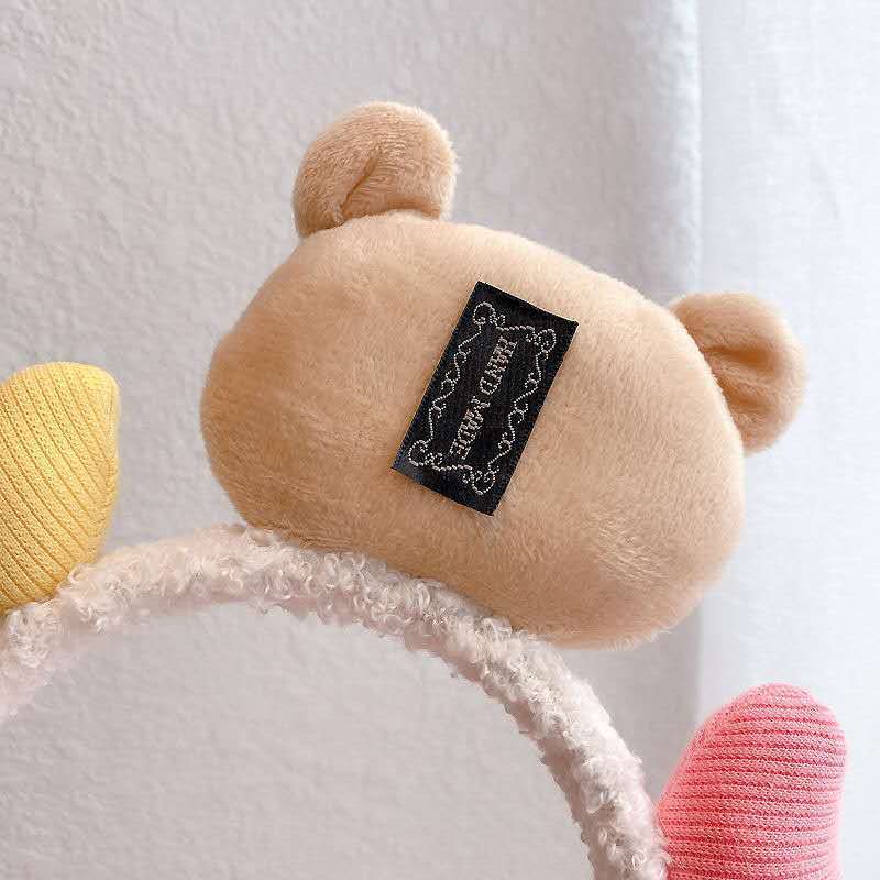 2022 Hot Sale Cute Cartoon Baby Bear headband wash face girl funny hair band hair clip