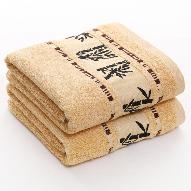Large Bath Towel Jacquard Bamboo Leaf Bamboo Fiber Bath Towel Soft Absorbent Adult Bath Gift Towel