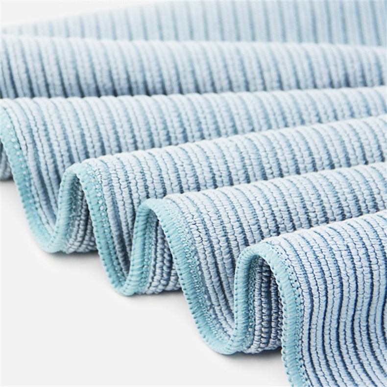 Household kitchen rags scouring pads striped cleaning towels absorbent non-marking microfiber dish towel for household & kitchen
