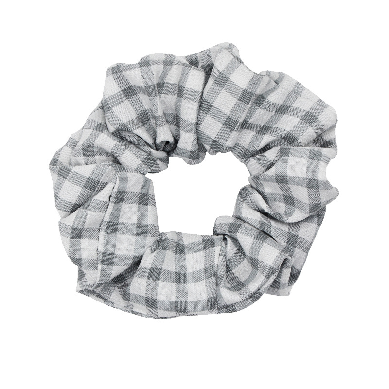 Plaid different colors scrunchies satin big scrunchies design silk hair tie for girl