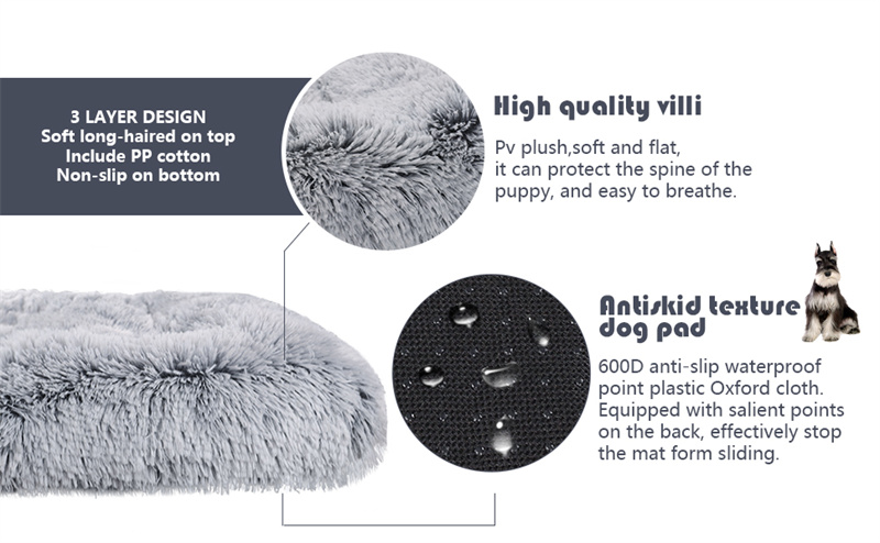 Pet bed crate pad, plush anti-slip pet beds, washable dog mat dog bed for large medium small dogs and cats