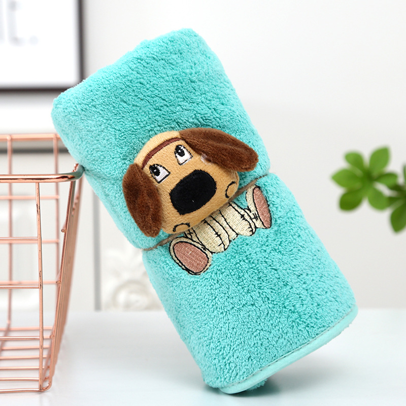 Microfiber coral fleece towel household daily necessities absorbent thickened face towel cartoon animal gift towel