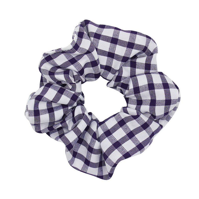 Plaid different colors scrunchies satin big scrunchies design silk hair tie for girl