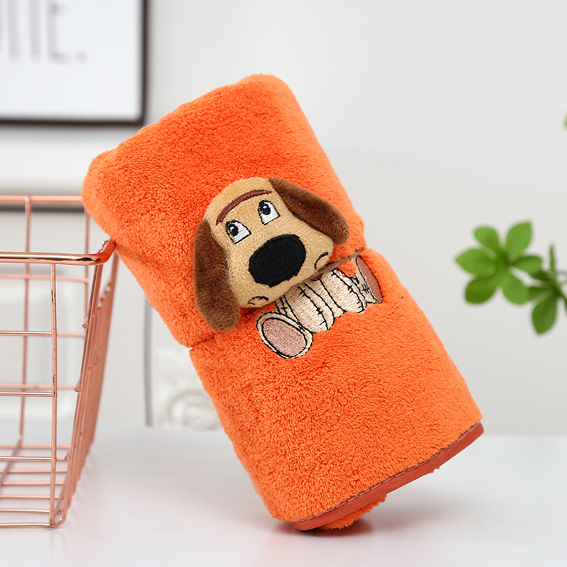 Microfiber coral fleece towel household daily necessities absorbent thickened face towel cartoon animal gift towel