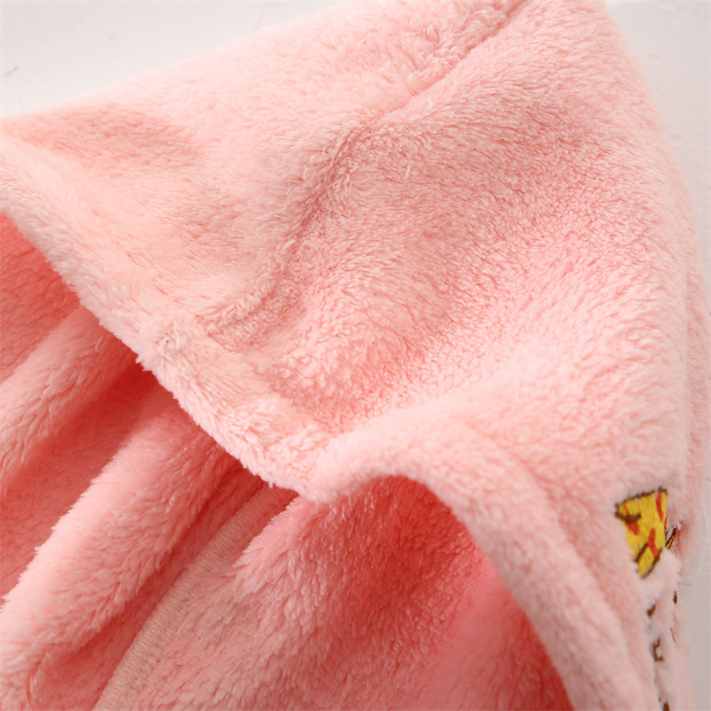 New strong absorbent coral fleece hair drying towel embroidered flannel turban shower microfiber hair towel