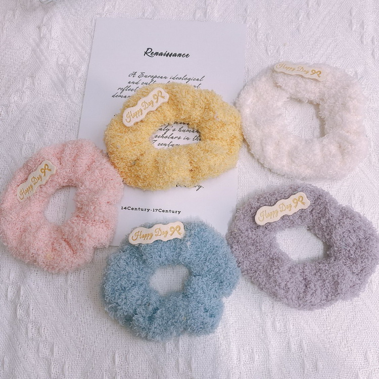 New girls hair accessories wholesale fashion girls sweet thick plush hair ring simple head tie head rope hair rope