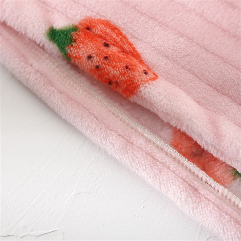 Super soft flannel printing hair drying thickening and lengthening super absorbent shower microfiber hair turban towel