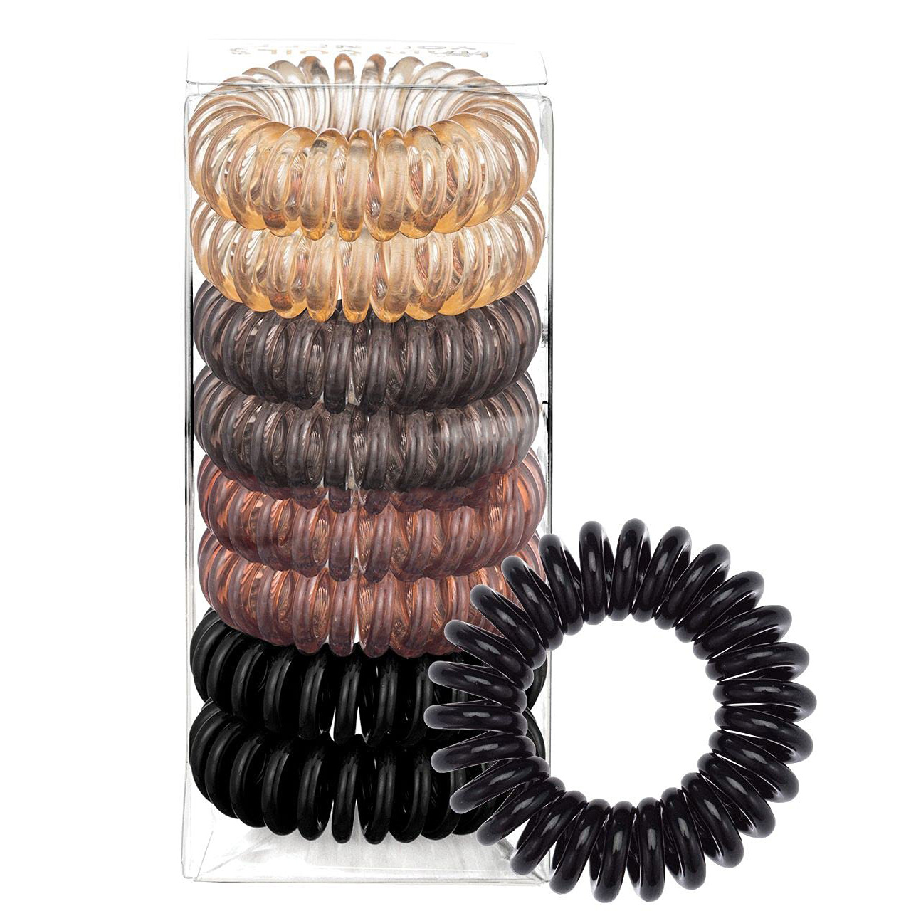Colorful stretchy silicone wrist coil bracelet elastic coil spiraled hair ties set