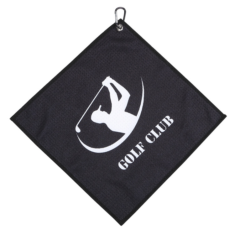 Golf ball print square waffle clean towel