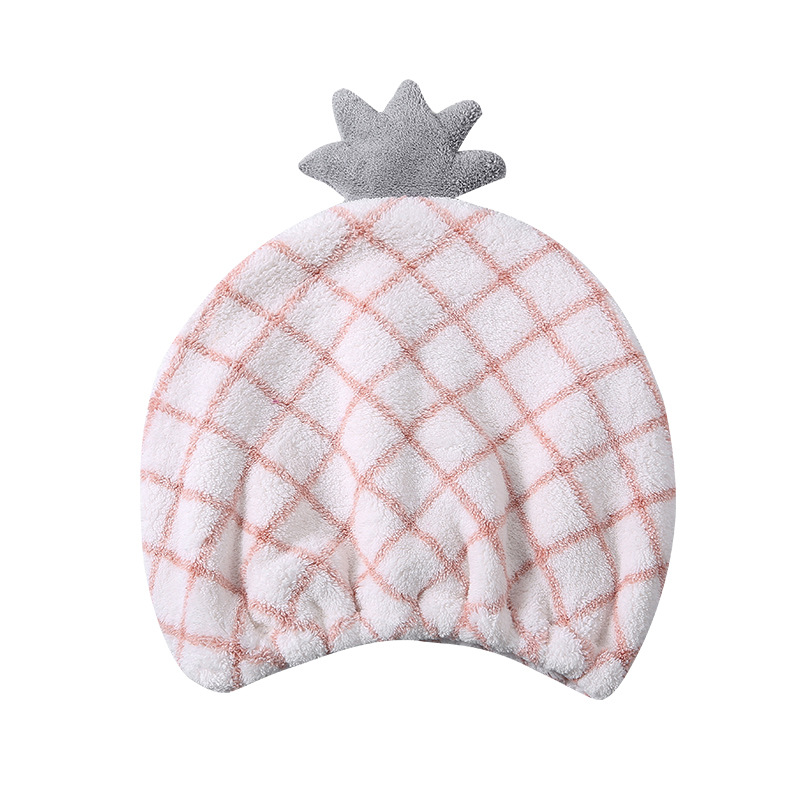 New cute hair drying turban pineapple lattice absorbent easy-drying turban hair towel women's headband