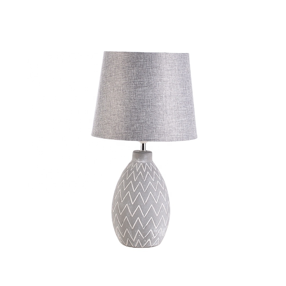 weltalk - Hot selling grey pattern ceramic table lamp, ceramic home living room decoration pigment paniting