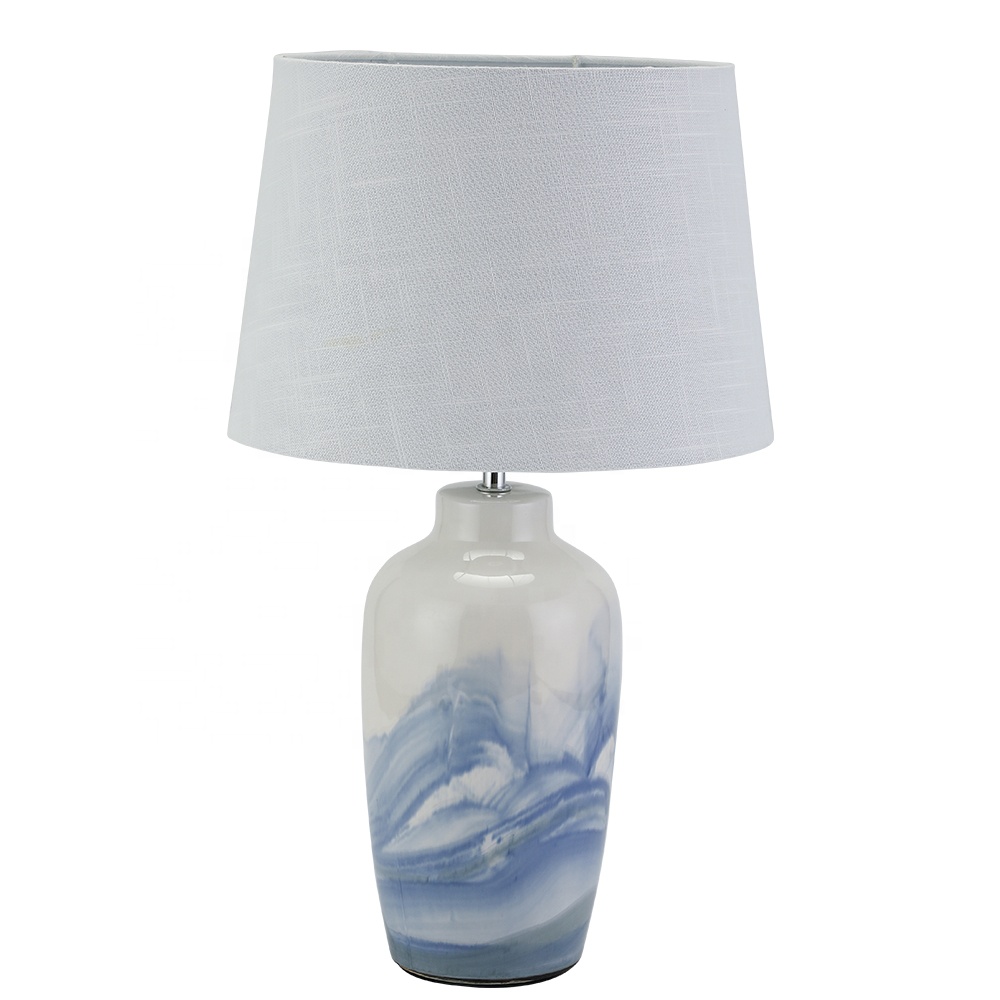 weltalk - Hot selling panting polor lighting style ceramic lamp base, hotel ceramic table lamp glaze painting