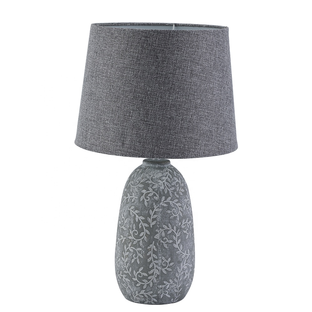 weltalk - hot selling grey pattern ceramic desk lamp for home decoration pigment paniting