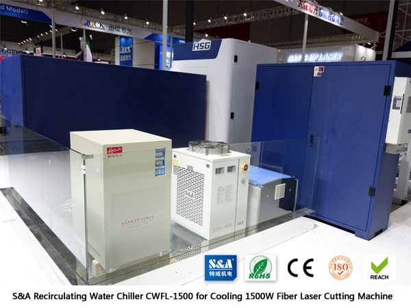 Recirculating Water Chiller CWFL-1500 for Cooling 1500W Fiber Laser Cutting Machine