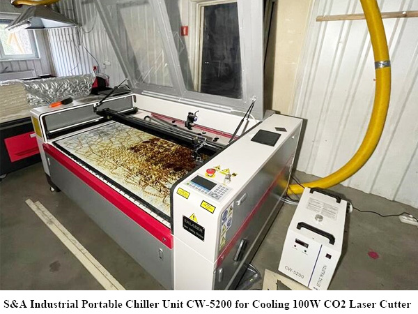 Industrial Portable Chiller Unit CW-5200 for Cooling 100W CO2 Laser Cutter