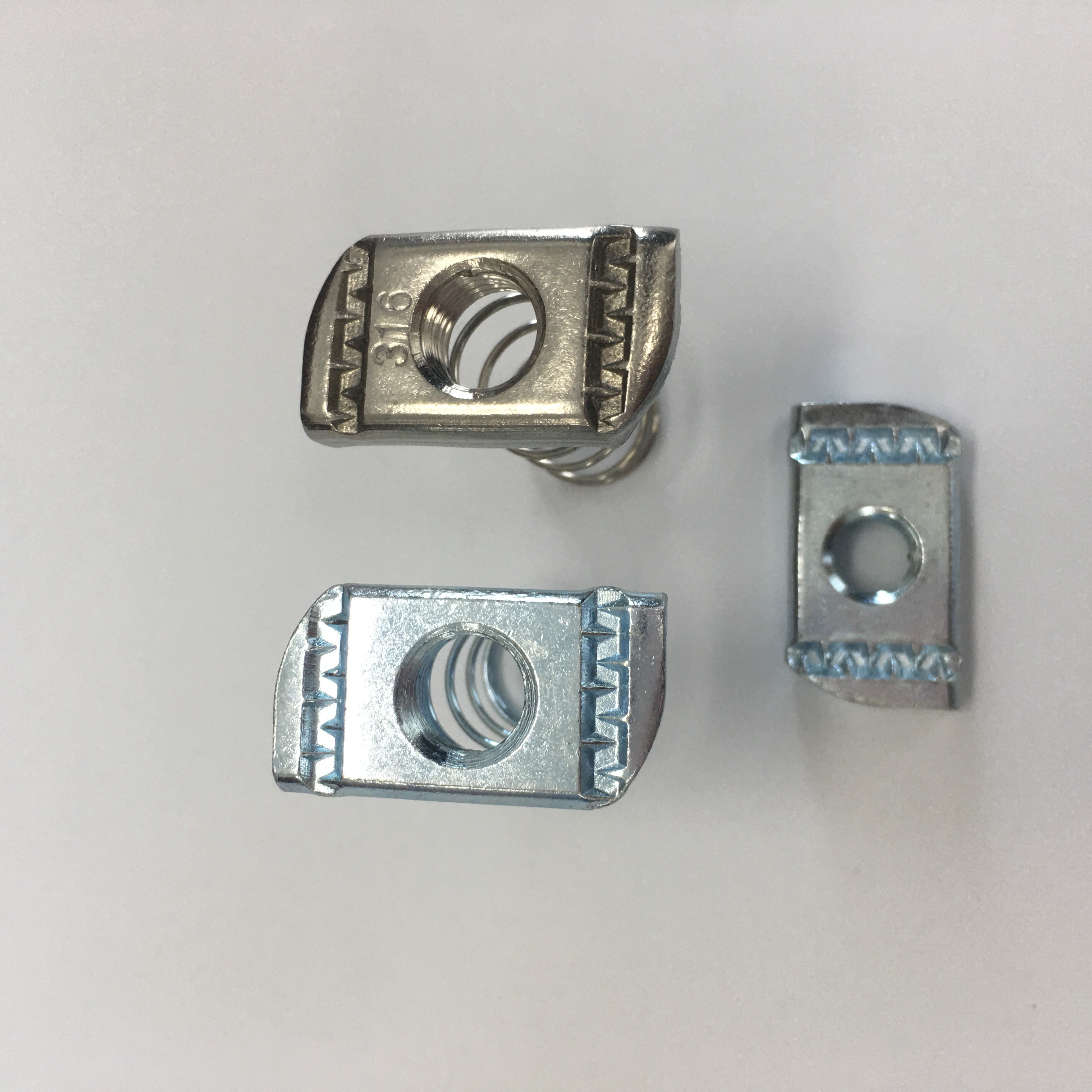 XYSTRUT M10, 3/8" Spring Channel Nut Sliver Strut Channel Spring Nut