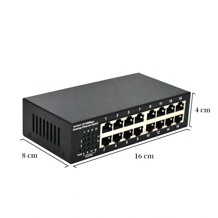 Commutateur ethernet LAN 10/100 Mbps 16 ports RJ45 UTP - Cablematic