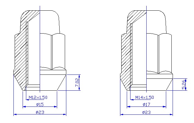 Court Tête Boulons pour Voiture Entretoise Roue Adaptateur M12x1.5 26mm  Filetage