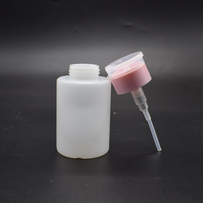2020 Newest Cylinder Shape Plastic Nail Polish Bottle With Pink