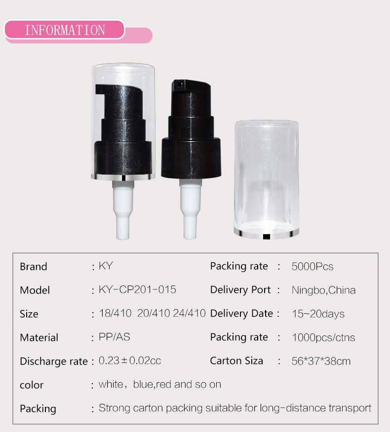 Pp Plastic Skin Care Packaging Body Lotion Bottle Dispenser Pump Cream Pump Cosmetic