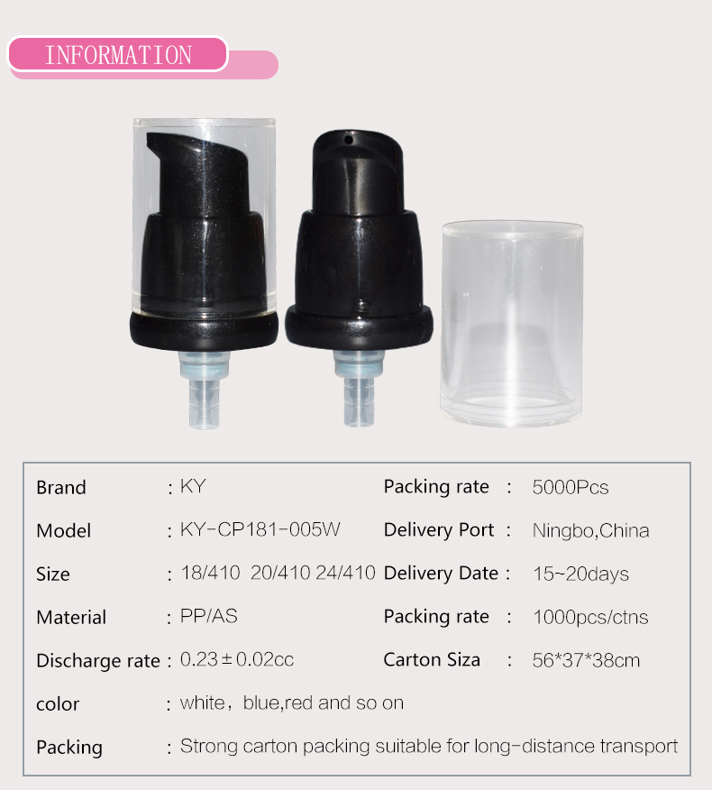 New design 18 mm cream lotion pump 18/410