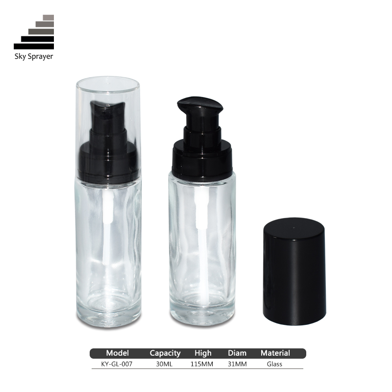 60ml cosmetic bottle Hot selling transparent glass bottle pump perfume bottle