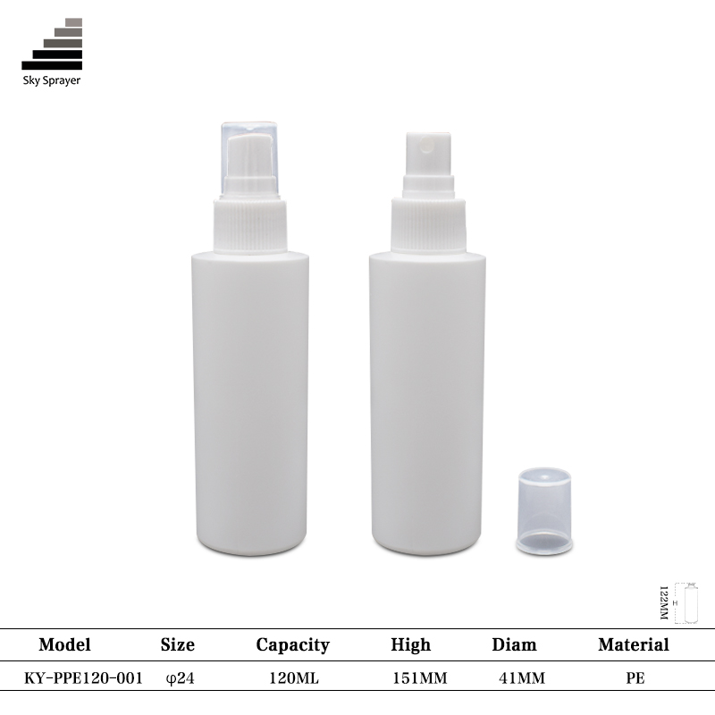120ml Round White Refillable Mist Spray Plastic Pump Empty Bottle