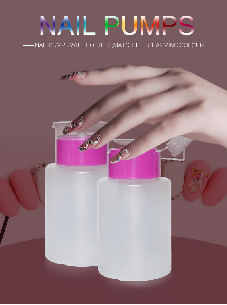 Wholesales Cosmetic Packaging Plastic Nail Polish Remover Bottle With Pump