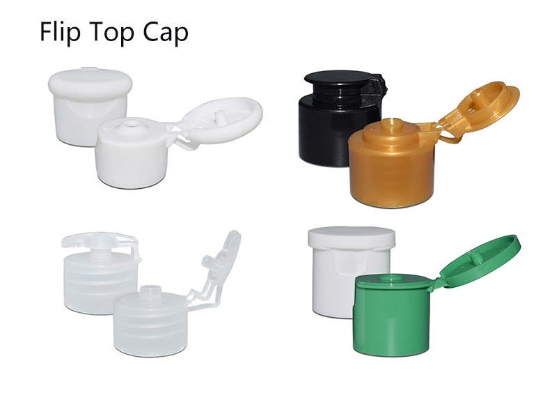 Custom Liquid Dispenser Lotion Cosmetic Shampoo Black Plastic Flip Top Cap
