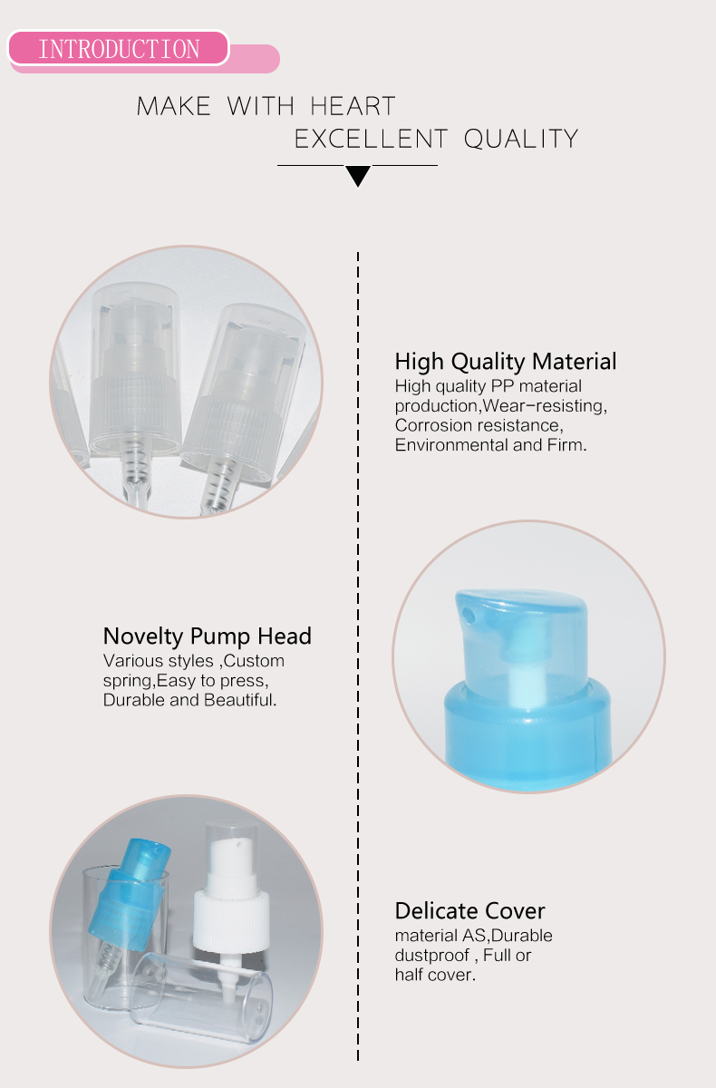 PP Plastic Manual Liquid Body Cream Treatment Pump