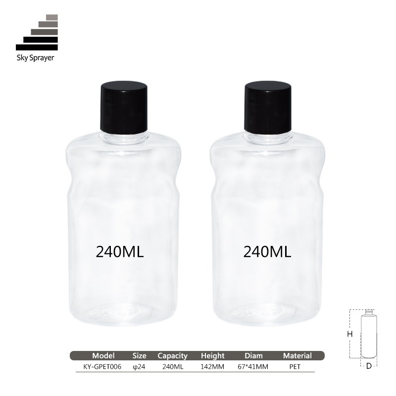 Wholesale 240ml Recycling Pet Bottle Cosmetic Plastic Bottle