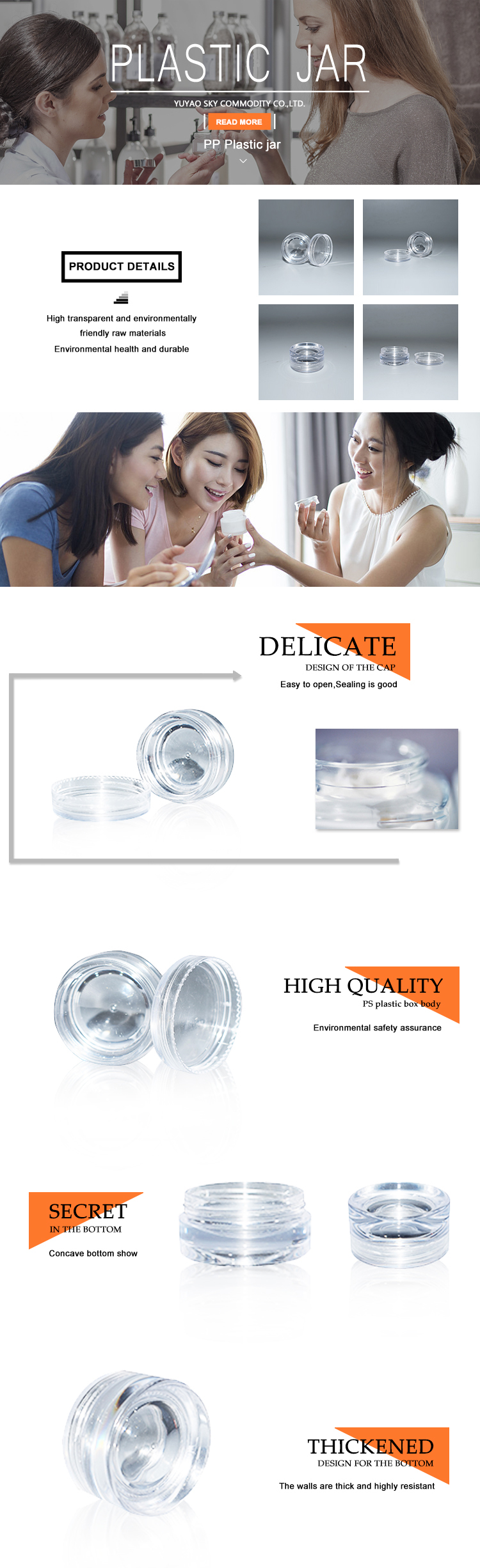 25 Ml Skin Care Cream Transparent Clear Plastic Container Jar With Lids