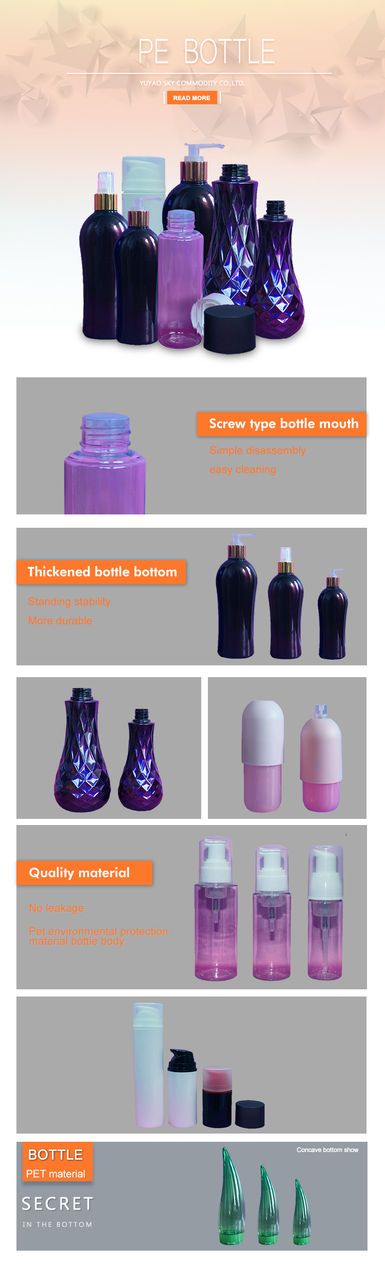 Round Shape High Capacity PE Plastic Pump Bottle