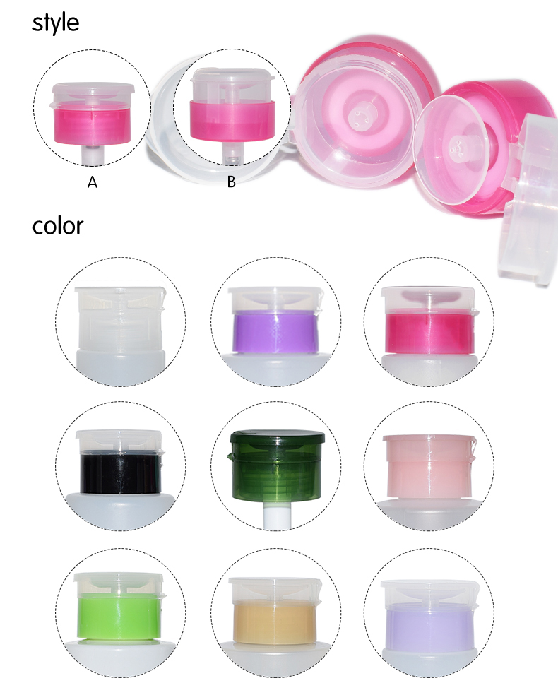 Wholesales Cosmetic Packaging Plastic Nail Polish Remover Bottle With Pump