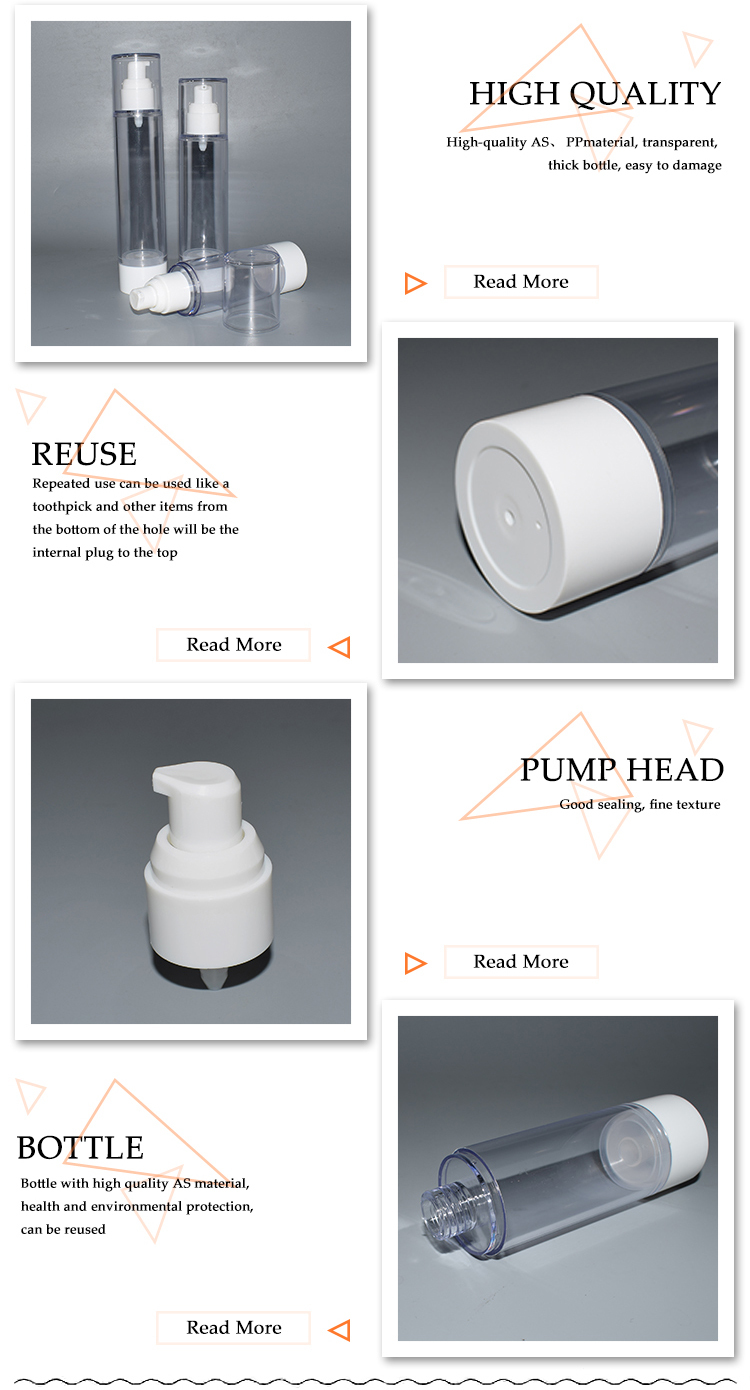 Portable white cosmetic skin cream pp bottle