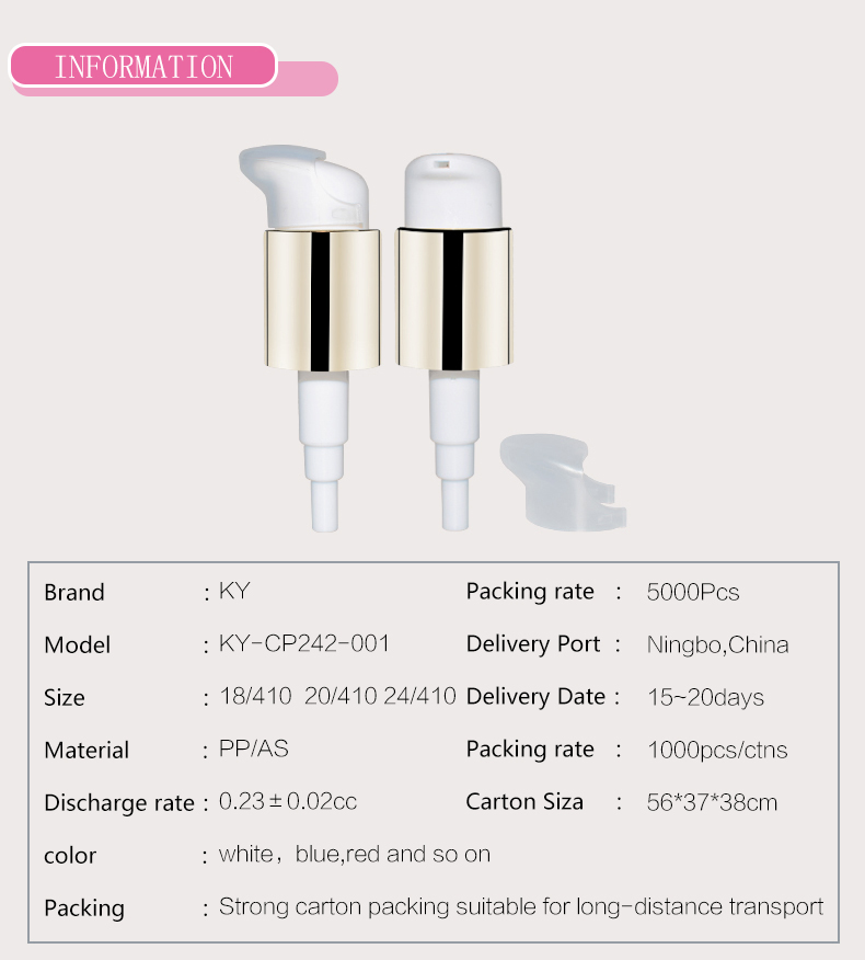 High Quality White PP Plastic Thick Liquid Pump Sprayer For Cosmetic