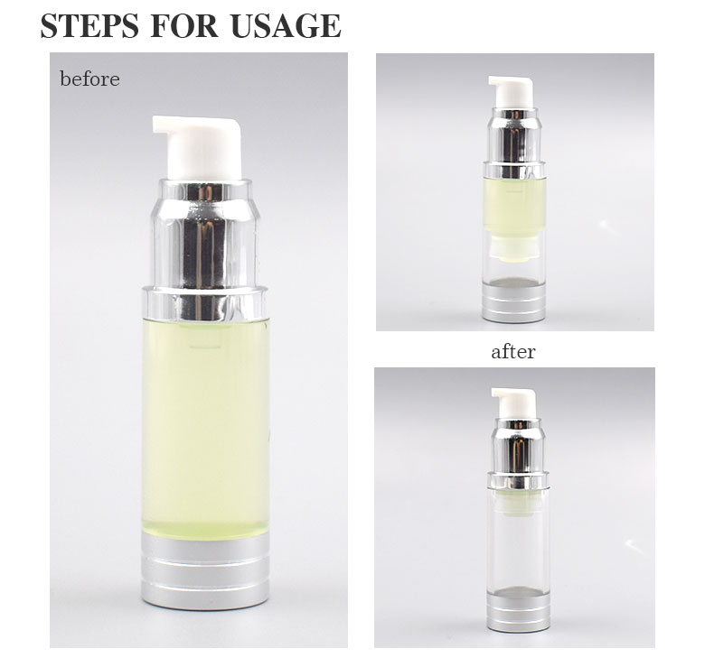 Popular white airless pump lotion bottle airless lotion bottle airless pump bottle