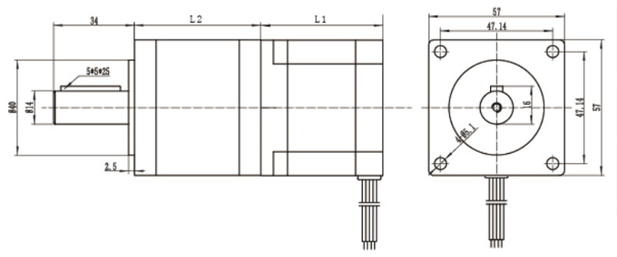 Worm Gear Nema 23 Stepper Motor 2.5Nm With Planetary Gearbox