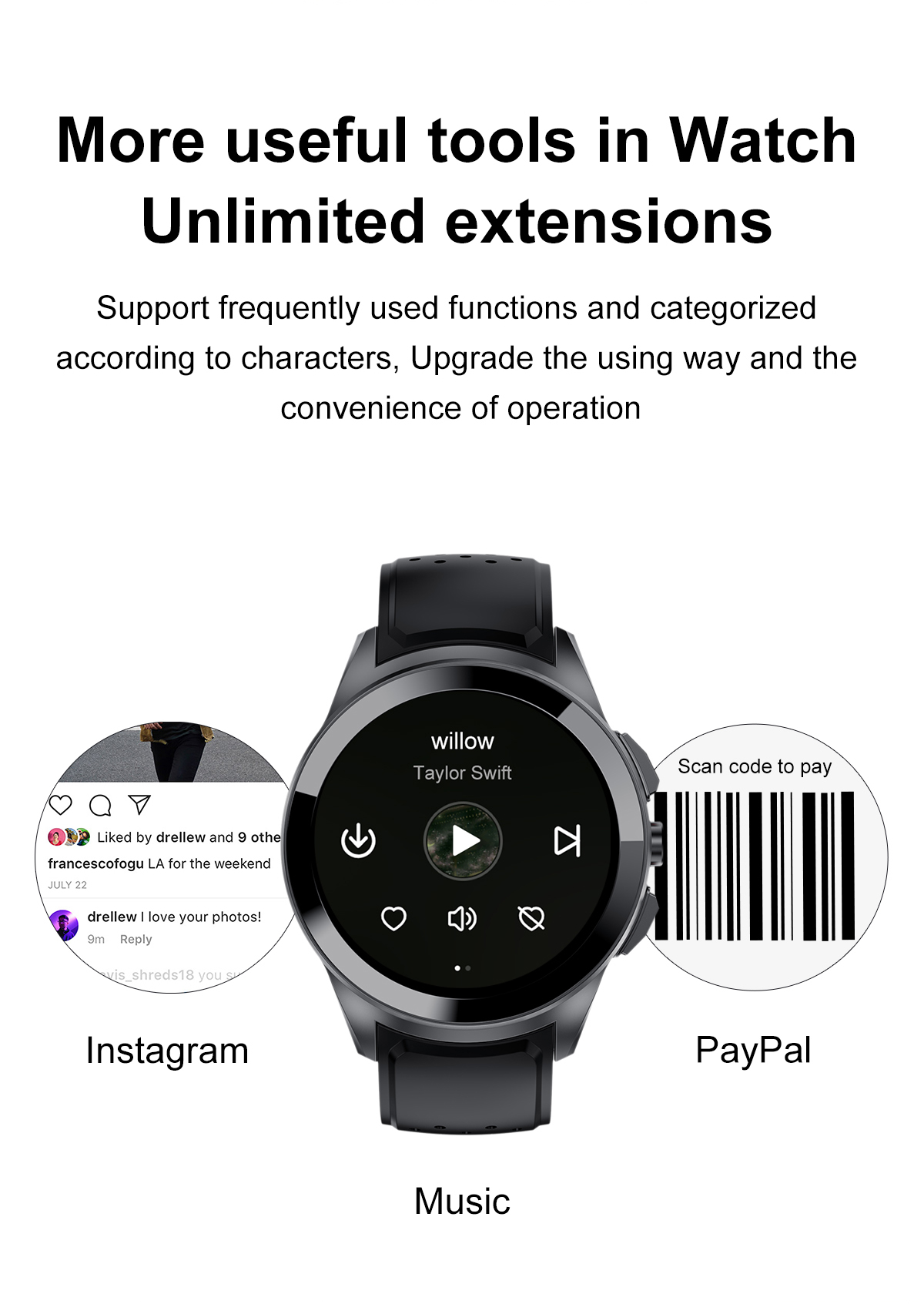 JGo 4G Smart Watch Sim Card AMOLED HD Camera GPS Android WIFI 16G Phone Calling Health Tracking Smartwatch LT10