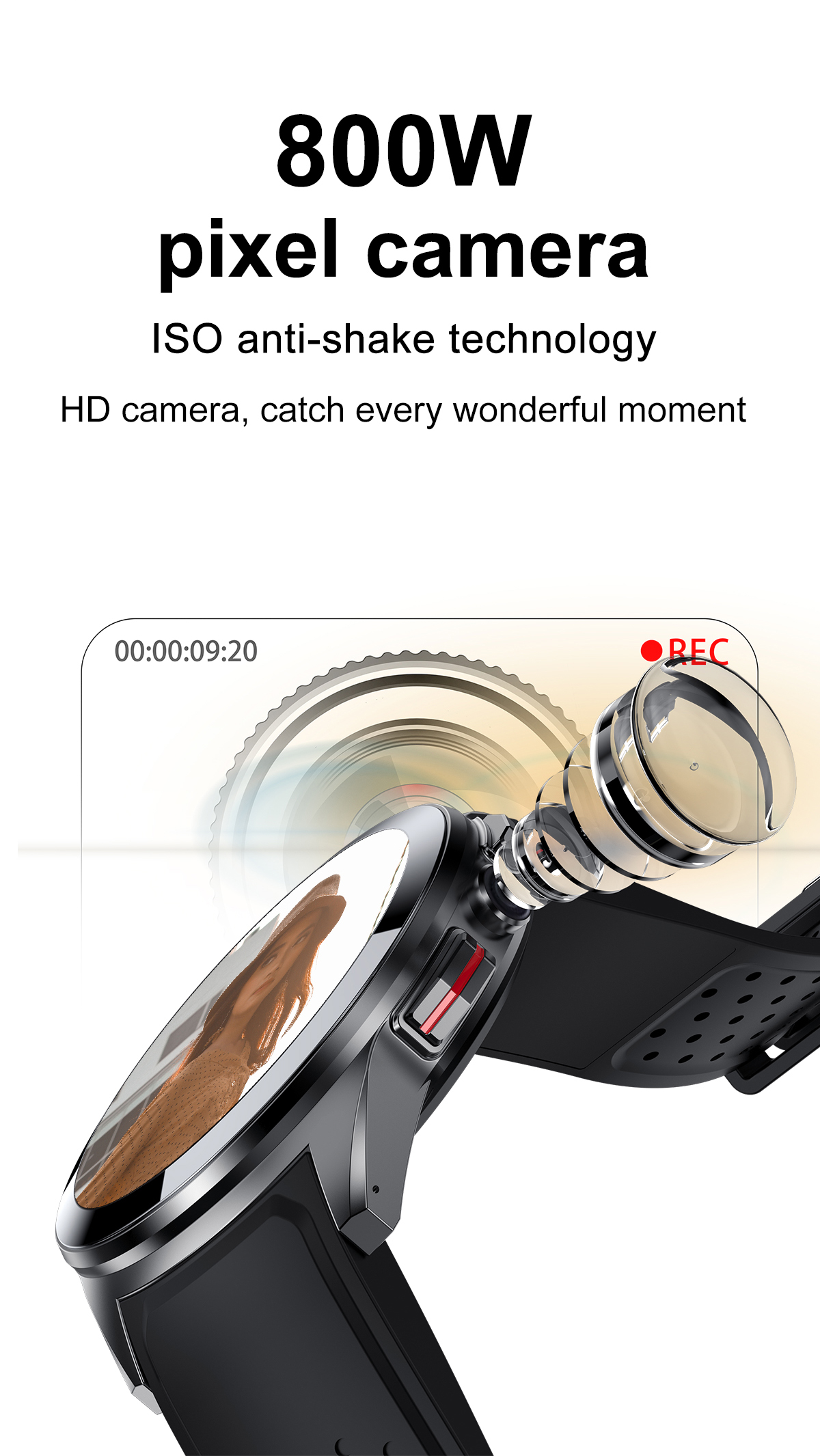 JGo 4G Smart Watch Sim Card AMOLED HD Camera GPS Android WIFI 16G Phone Calling Health Tracking Smartwatch LT10
