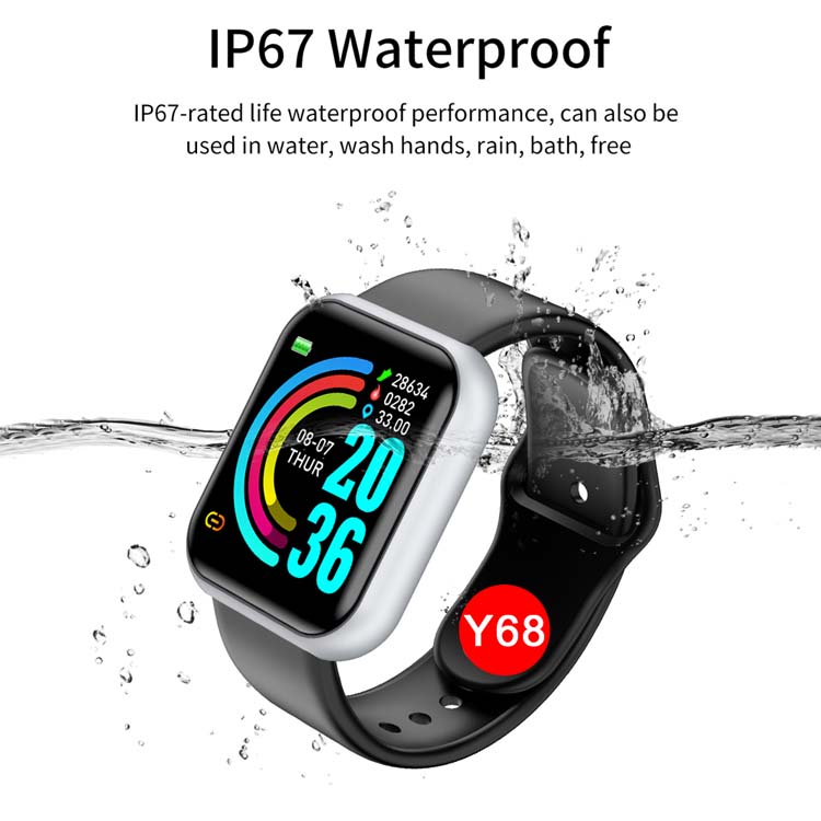 Hot selling Y68 Reloj Inteligente Sports Waterproof Band Smart Watch D20 Fitness Tracker