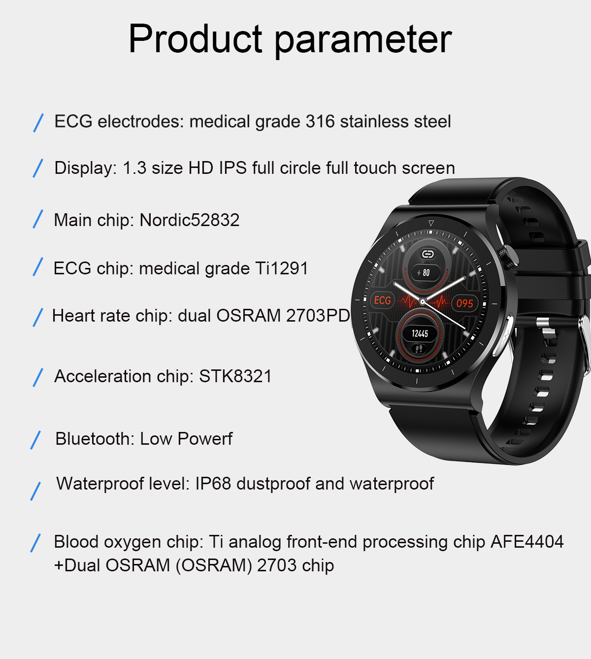 Customize LOGO OEM E20 Body Temperature Ecg Ppg Sport Tracker Smart Watch Bracelet Smartwatch