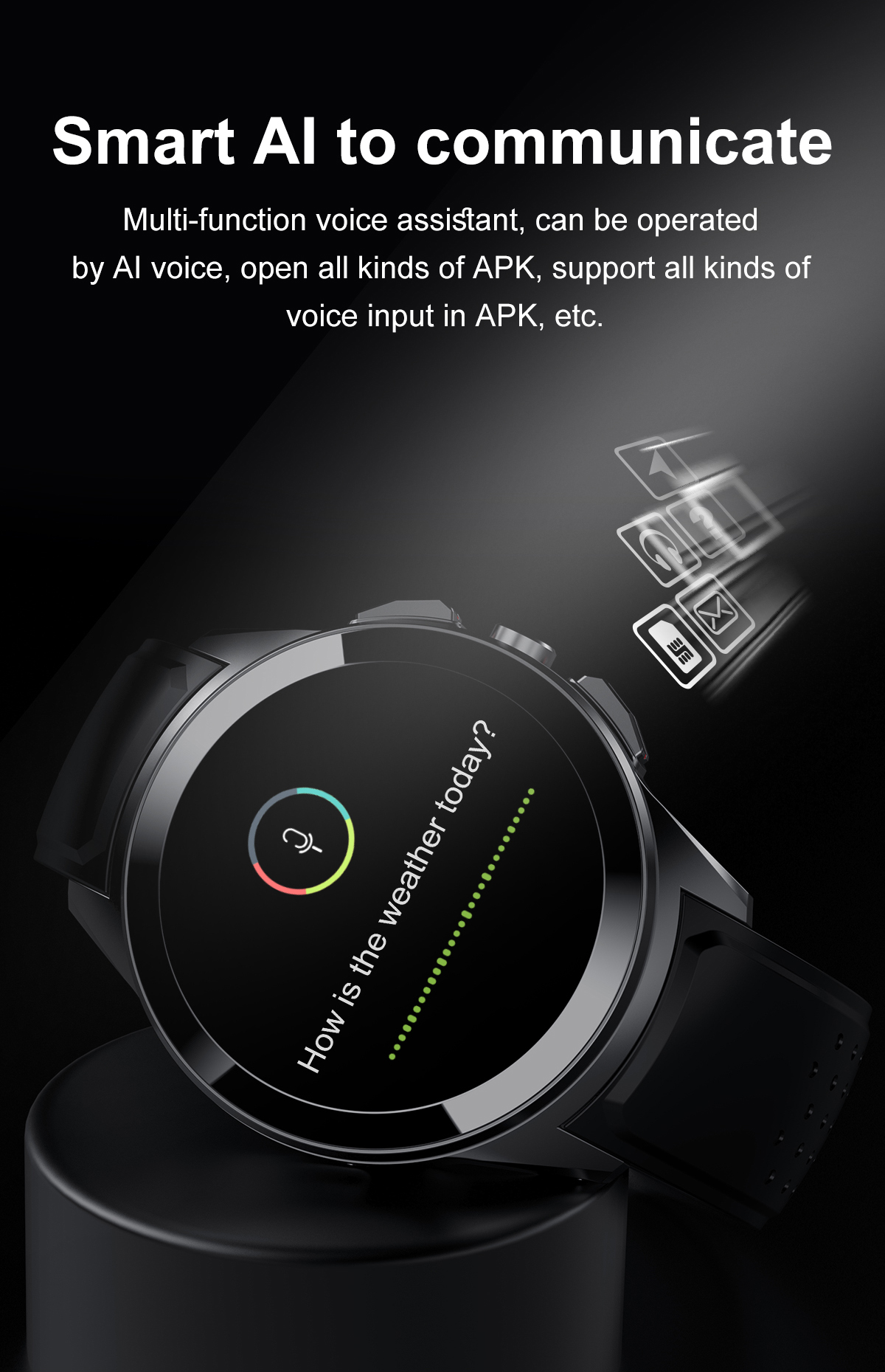 JGo 4G Smart Watch Sim Card  AMOLED HD Camera GPS Android WIFI 16G Phone Calling Health Tracking Smartwatch LT10