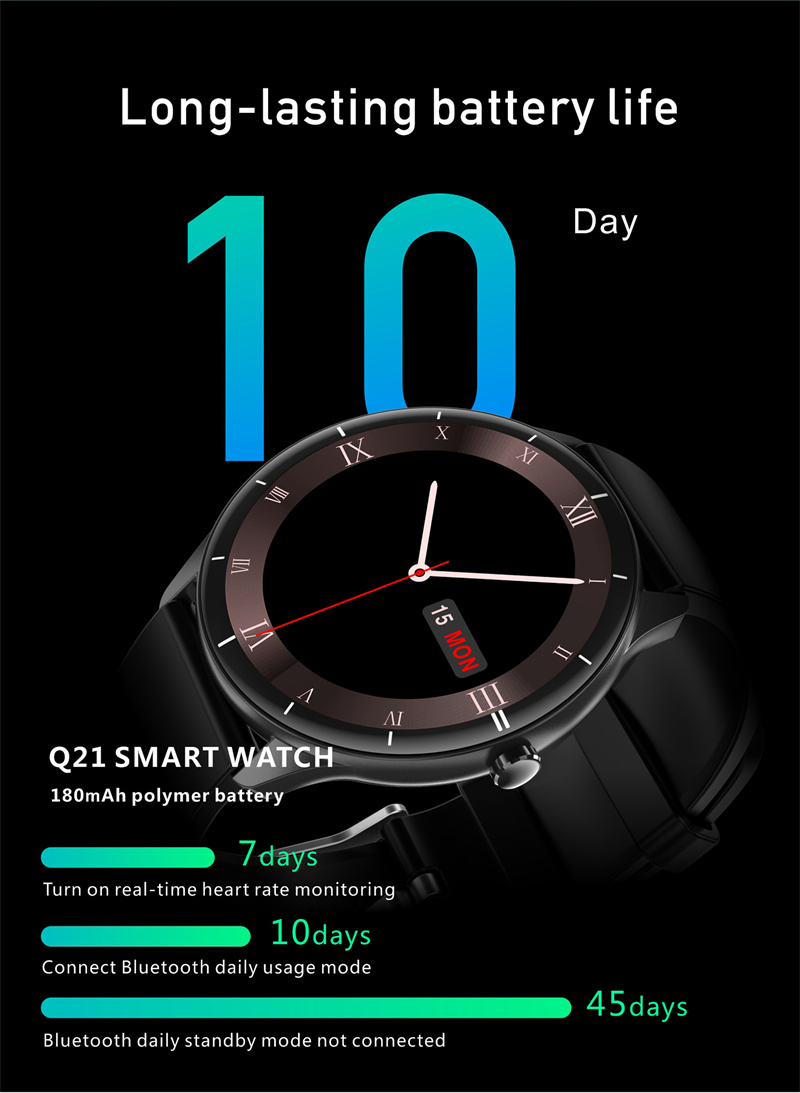 JGo Smart Watch Q21 android Blood Pressure Spo2 IP67 Waterproof Smart Watch bracelet Sport Smart watch