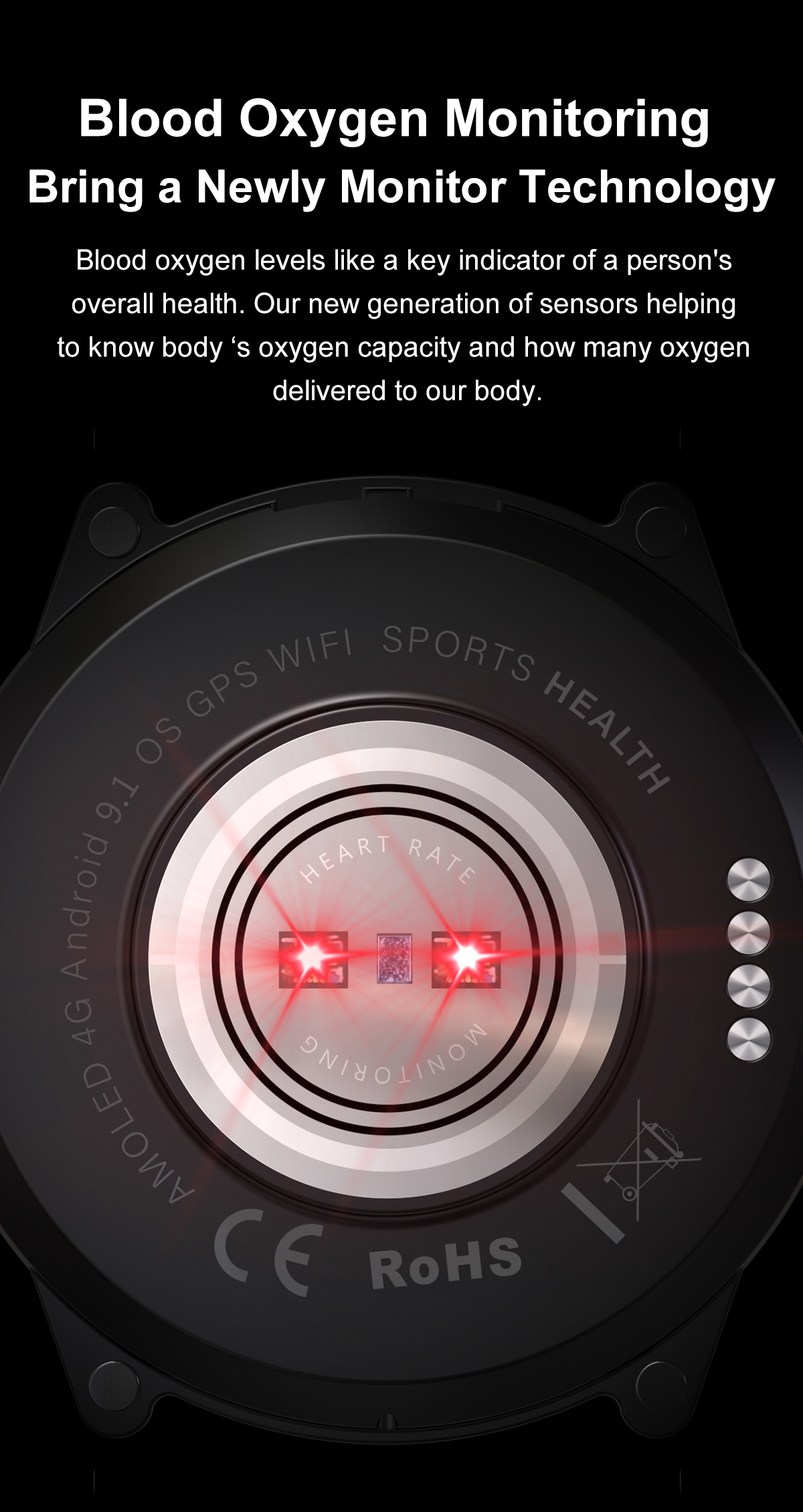 JGo 4G Smart Watch Sim Card AMOLED HD Camera GPS Android WIFI 16G Phone Calling Health Tracking Smartwatch LT10