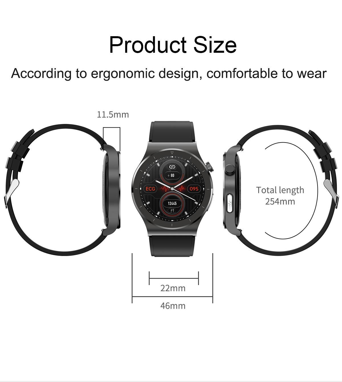 Customize LOGO OEM E20 Body Temperature Ecg Ppg Sport Tracker Smart Watch Bracelet Smartwatch